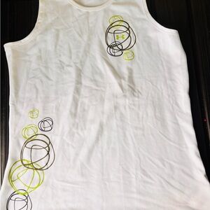 Under Armour White Tank Top with Circle Design M